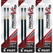 Pilot V5 RT 0.5mm Black Liquid Ink Refills Pack of 6