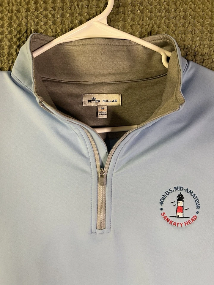 Club de golf Peter Millar Quarterzip Sankaty Head mediano para hombre Foto 2 de 4