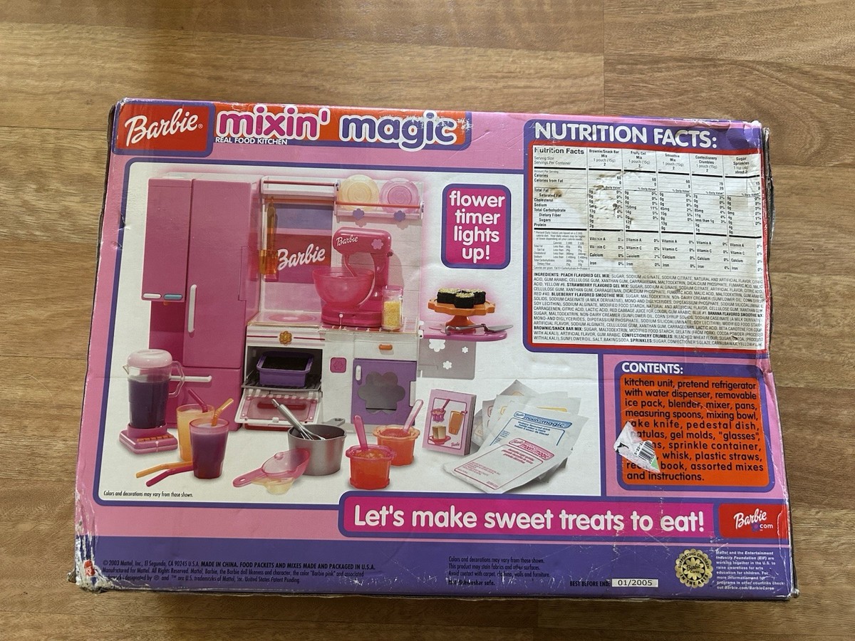 Barbie Mixin' Magic Playset Food Kitchen 30 Piece Rare 2003