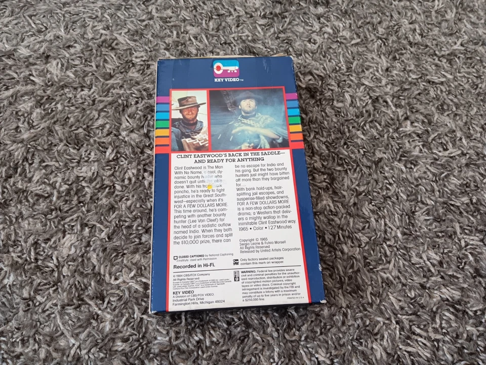 For a Few Dollars More VHS 1987 CBS Fox Western 1967 Sergio Leone Clint Eastwood - Image 4 of 4