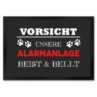 Vorsicht Unsere Alarmanlage BeißT & Bellt FußMatte In 35X50 Cm