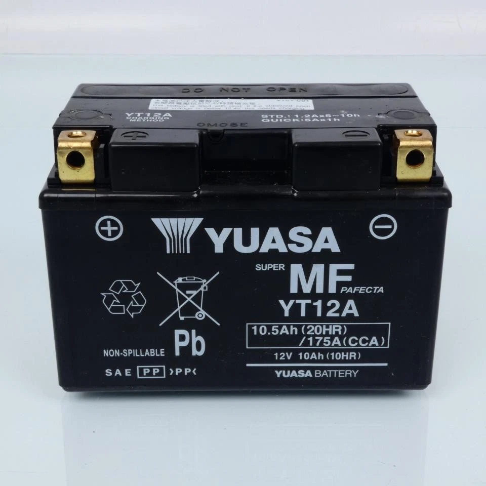 Batterie SLA Yuasa pour Moto Kawasaki 900 VN Vulcan 2006 à 2013 YT12A-BS / YT12A - Photo 2/4