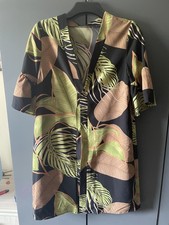 Shein black printed short sleeves shirt dress S