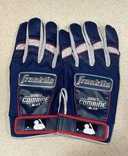 New Franklin Team Issued USA MLB Draft Combine Blue Baseball Batting Gloves XL