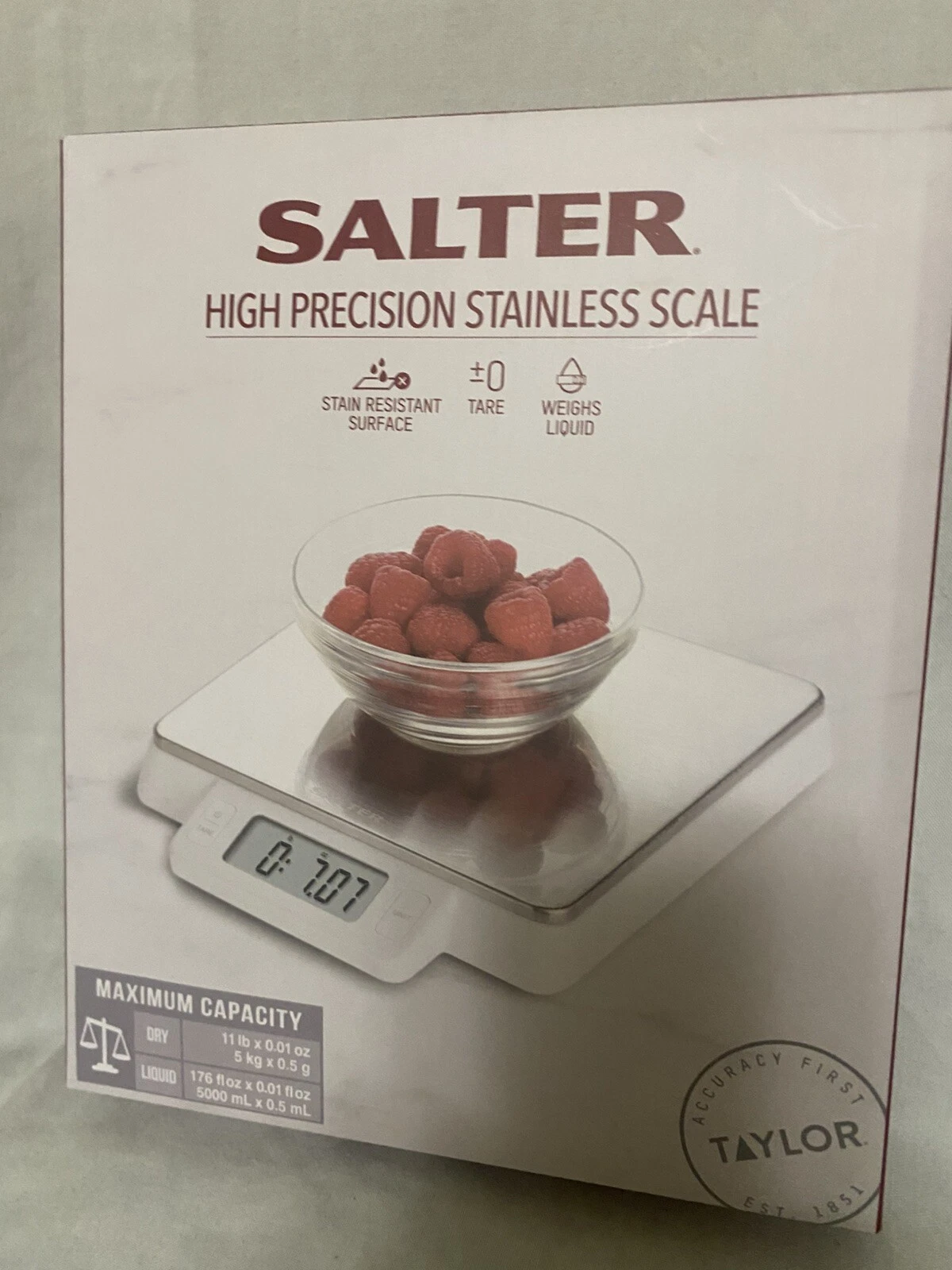 SALTER High Precision Stainless Digital Kitchen Scale - 11lb Capacity - 1078SS
Opens in a new window