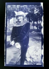 1920s Young Woman Fur Coat Hat Gloves Vintage Photo Negative 3.5 X 5.9 G
