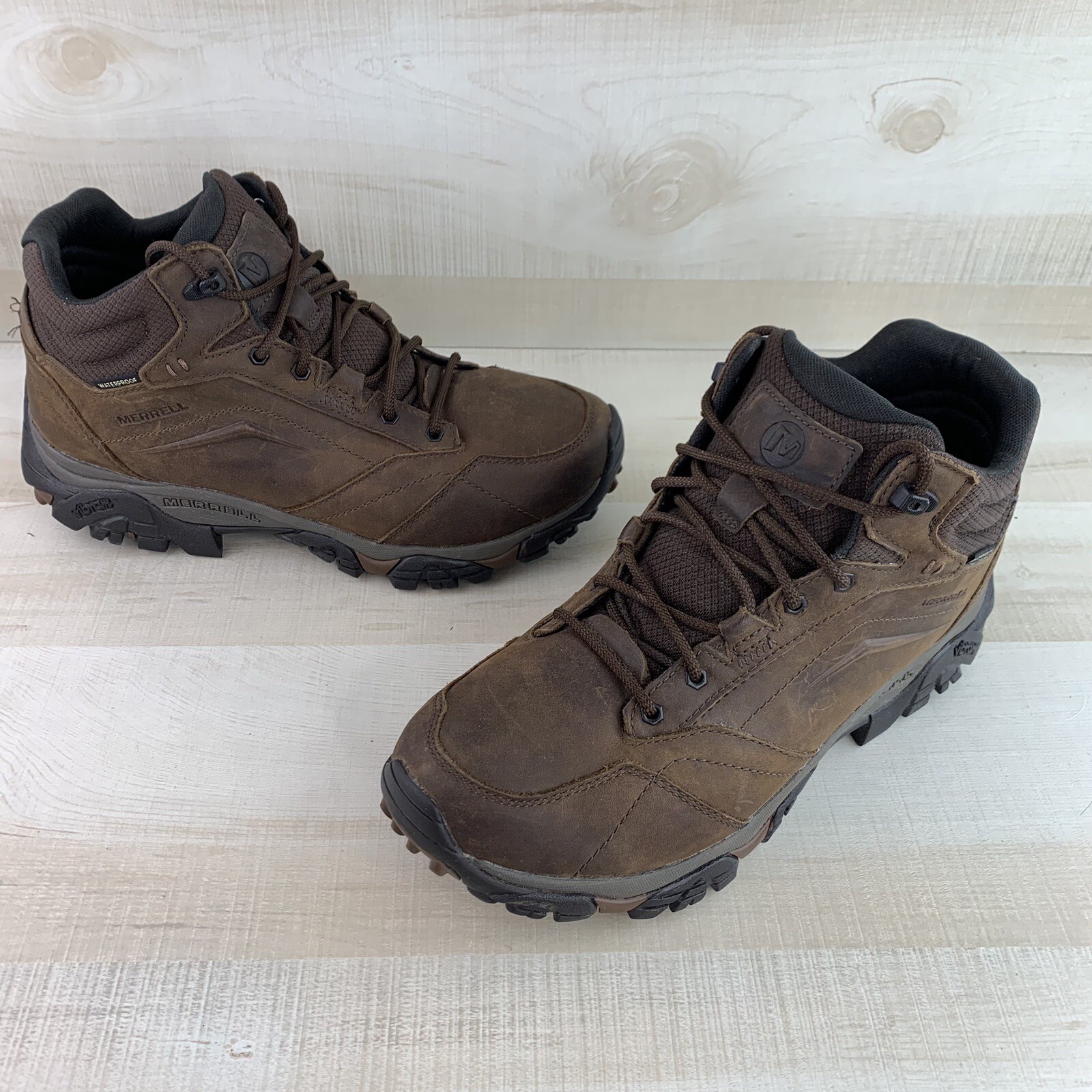 Merrell Vibram Waterproof Brown Outdoor Hiking Boots J91819 Mens Size