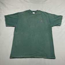 Vintage Guess Jeans Graphic Tee Large Dark Green USA Made VTG 90s Unisex
