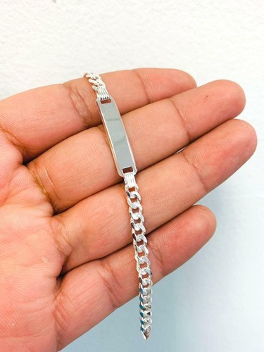 925 Sterlingsilber Baby ID Armband 6" kostenlose Gravur kubanische Glieder Kinder Kids - Bild 3 von 5