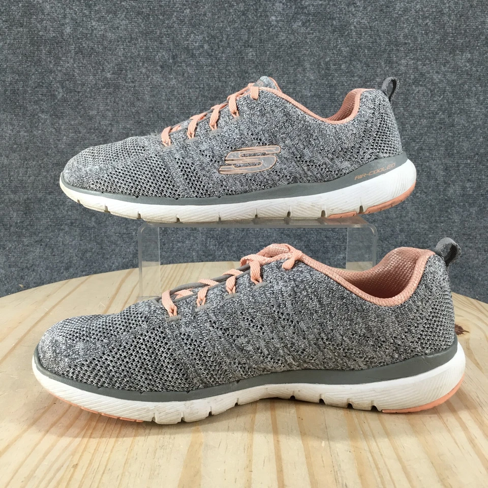 Skechers Zapatos Mujer 11 Flex Appeal 3 Mareas Altas Tenis Gris Con Cordones SN 13077 Foto 2 de 4