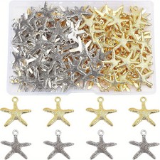 1box 2 styles style Alloy Pendants Lead Free and Cadmium Free Starfish/Sea Stars