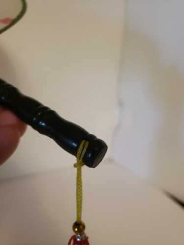 LOTE DE 2 ASAS DE BAMBÚ DE MANO DE SEDA PALETA GEISHA ABANICO CHINO DE COLECCIÓN ASIÁTICO JAPONÉS - Imagen 14 de 14