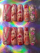 Handmade XL Square Hard Gel Press On Nails 