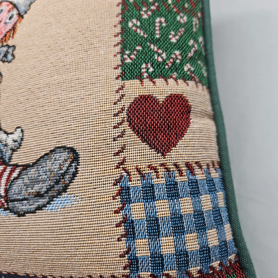 Vintage 90s Raggedy Andy Doll Tapestry Style Throw Pillow Green Cabin 12x12 - Image 4 of 4