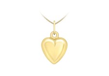 Image of 9CT Yellow Gold Heart Pendant Necklace 16"
