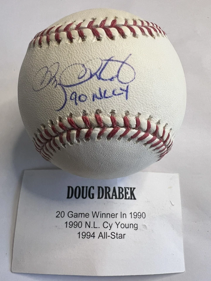 Béisbol Doug Drabek 90 NLCY Inscrito Tristar # 7030451 Firmado OML Foto 2 de 4