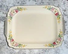 Homer Laughlin Antique Virginia Rose Rectangle Platter Serving Tray D 34 N 8 USA