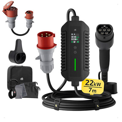 EV Ladegerät mit 32A Typ 2 22kW Heim Ladestation Wallbox 7m für HYUNDAI KONA dé