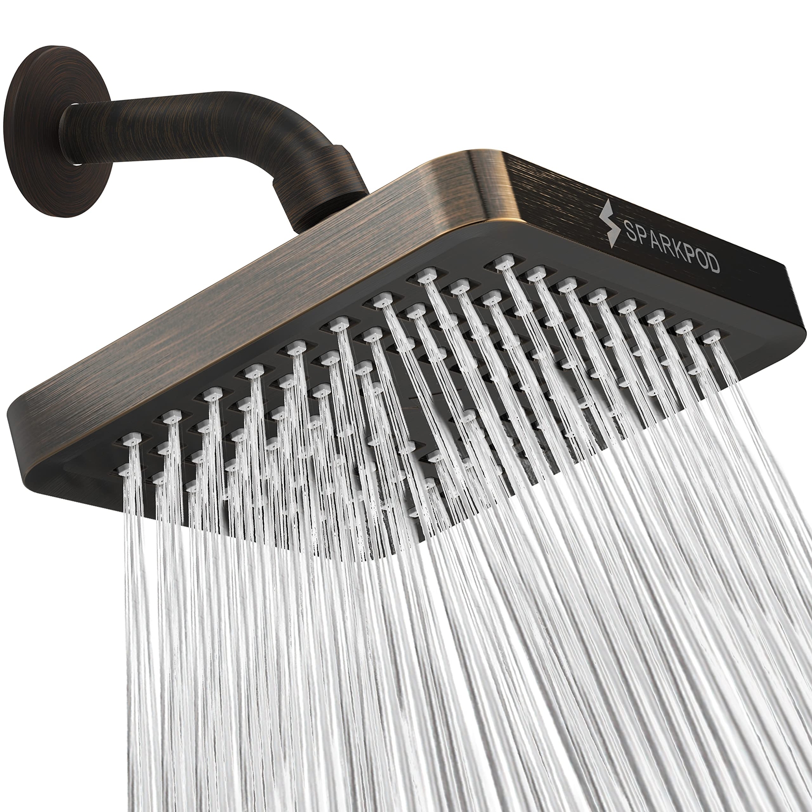SparkPod Fixed Shower Head 15 cm Square Bronze NUOVO