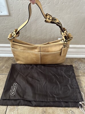Coach B4/Buck Skin BLE LTH Zip Hobo Purse With Dust Bag