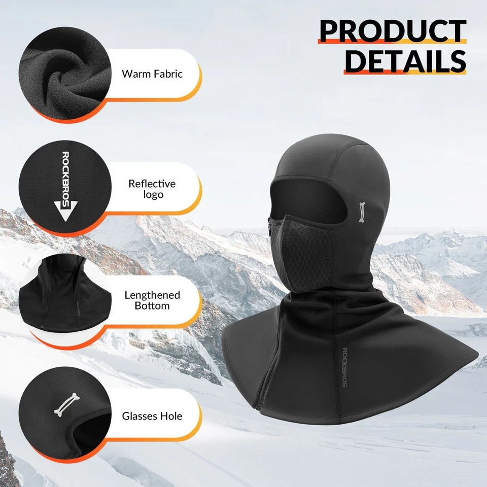 ROCKBROS Winter Sturmhaube Balaclava Nackenwärme Halstuch Winddicht Thermo Warm - Bild 2 von 4