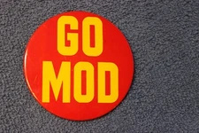 1960s "Go Mod" original 3" hippie counter-culture tin pin pinback