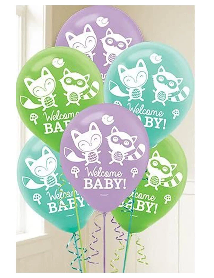 Amscan Palloncini Lattice Welcome Baby 27,9 Cm - Decorazioni Festa Per Nascita E Battesimo