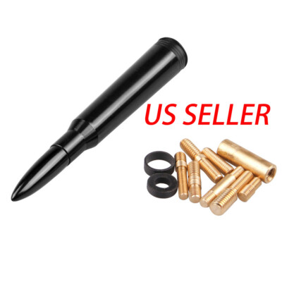 JRL 50 Caliber Bullet Style Short Replacement Antenna In Anodized Black Color For Ford F150 F250 F350 F450 F550 F650 1997-2019