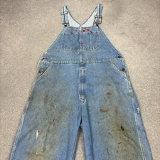Dickies Dungarees Adult 38x30 Blue Overalls Denim Bib Work Wear Carpenter Mens