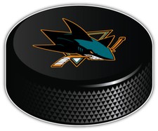 San Jose Sharks Mascot NHL Logo Hockey Puck Car Bumper Sticker - 3'',5'' or 6''