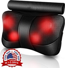 Mejor Masajeador De Cuello Y Espalda Almohada De Masaje Con Calor 12"x7" NEW US