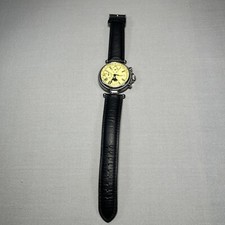 Orologio Stauer fasi lunari tripla data carica con cinturino in pelle nera