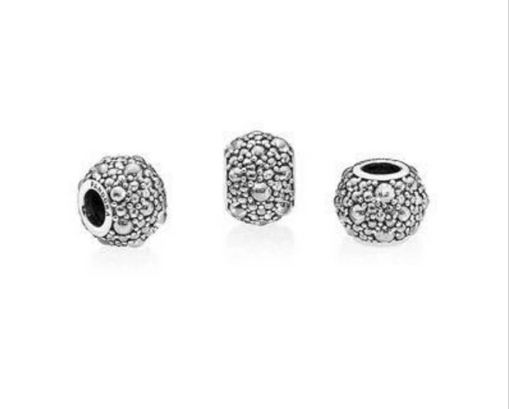 "PANDORA" CHARM perla di zirconia cubica trasparente argento nuovo f/ produzione - Immagine 3 di 3