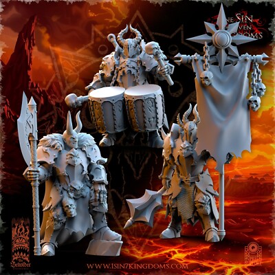 3x Realms of Mayhem Ascended Command Beholder für Chaos Auserkorene Tabletop