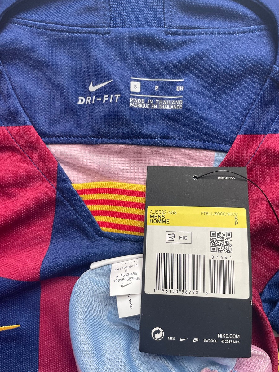 2019/20 Barcelona Home Jersey #10 Messi Small Nike Soccer