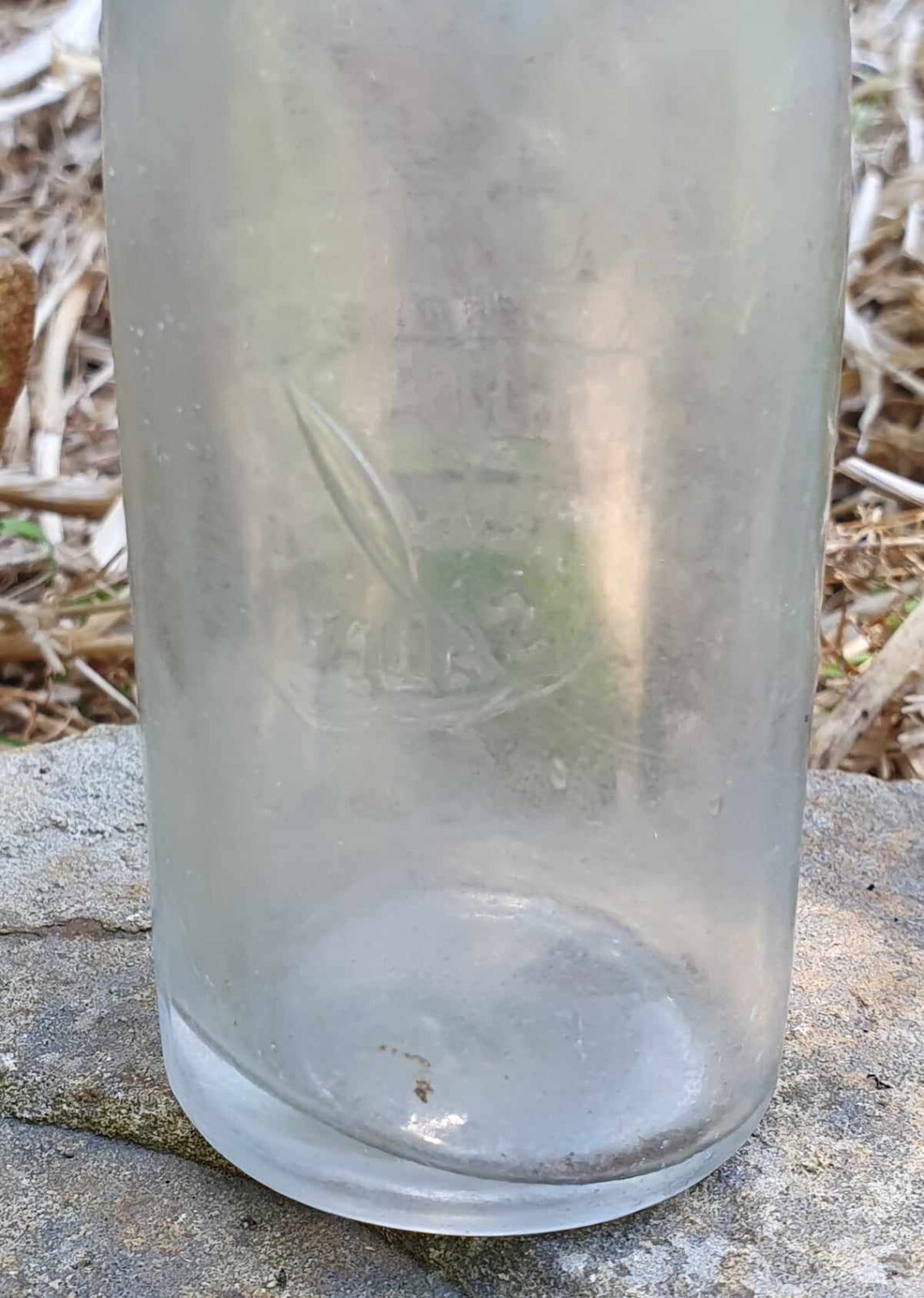 Scarce antique Longmore's White Crow Tomato Sauce sample bottle..170 mm