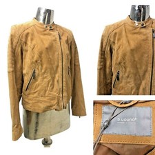 B.young Womens Suede Jacket Size Medium 12 Light Brown Real (eu 40) Rrp £170 New
