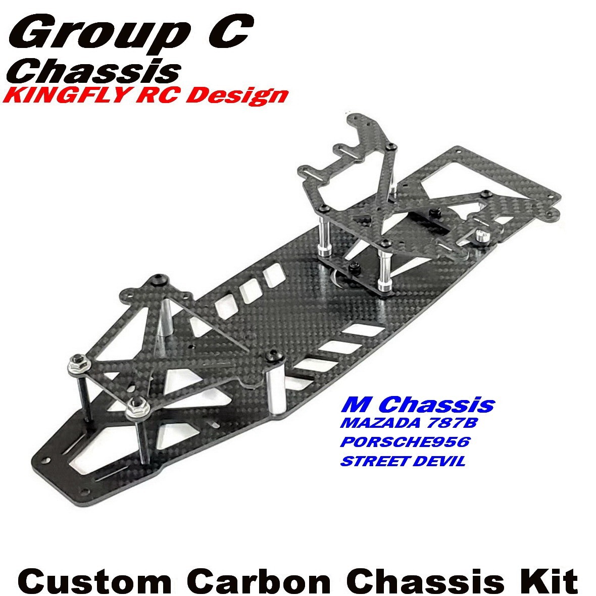 Custom Carbon Chassis kit for TAMIYA 1/10 Group C Chassis