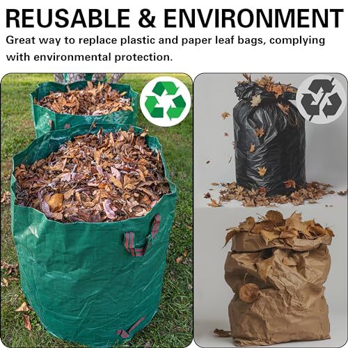 3Pack 80 Gallon Garden Bag Reuseable Heavy Duty 3 Count (Pack of 1