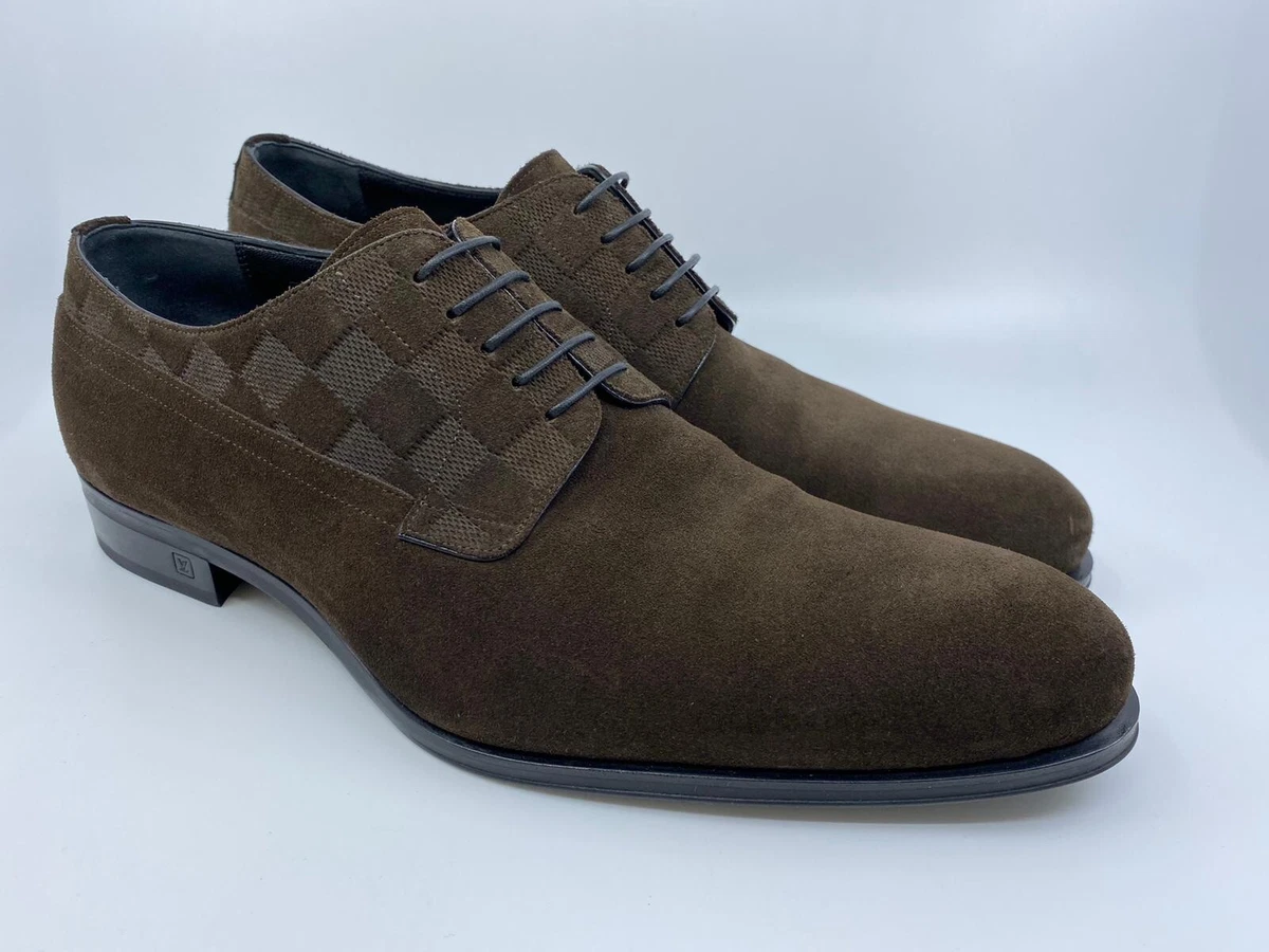 Louis Vuitton Men's Brown Suede Haussmann Derby Shoe