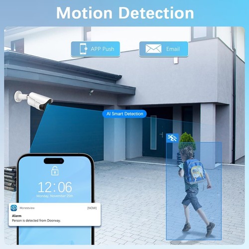 【90ft Super Night Vision】 Wired Security Camera System, Video Camera System for - Picture 6 of 7