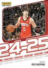 REED SHEPPARD RC 2024-25 Panini Instant Year One PR:613 #3 Rockets ROO ID:127601