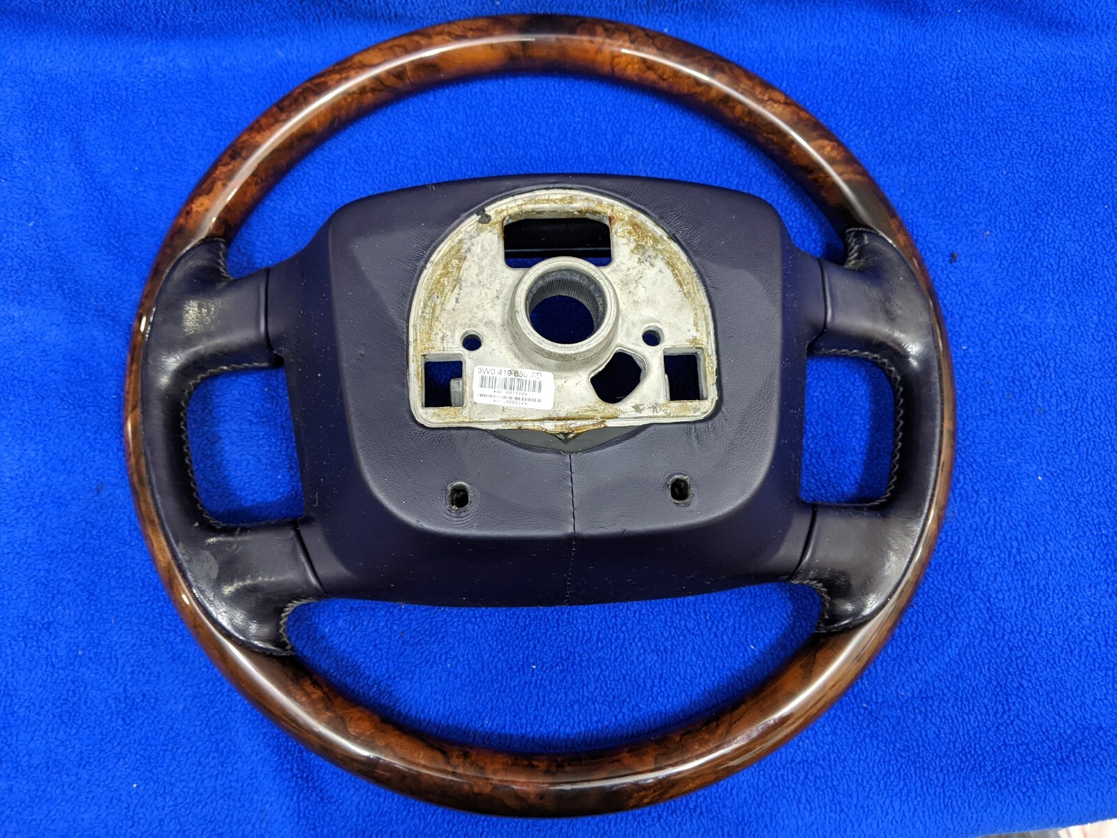 WOOD STEERING dark sapphire BLUE LEATHER BENTLEY FLYING SPUR GT GTC (2004-2010)