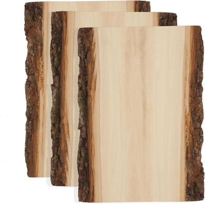 Basswood Plank, 7-9'' Wide X 11'' with Live Edge Wood (Pack of 3) - for Wood Burni