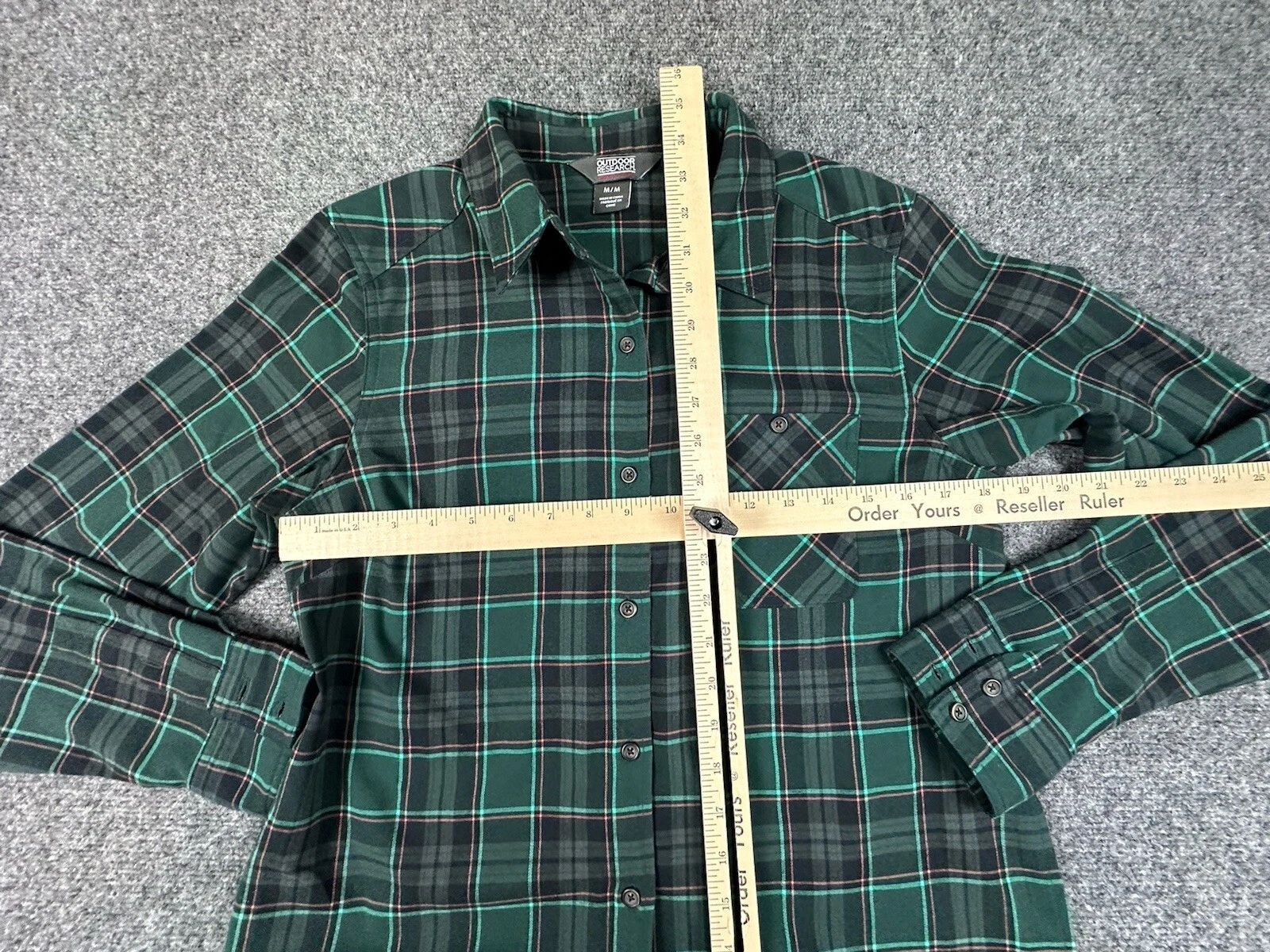 outdoor-research kulshan flannel tunic plaid long sleeve zip pocket shirt