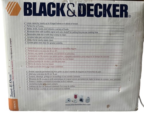 Black & Decker Toast-R-Oven TR0651 Toaster Black Countertop Broiler New Open Box - Picture 2 of 15