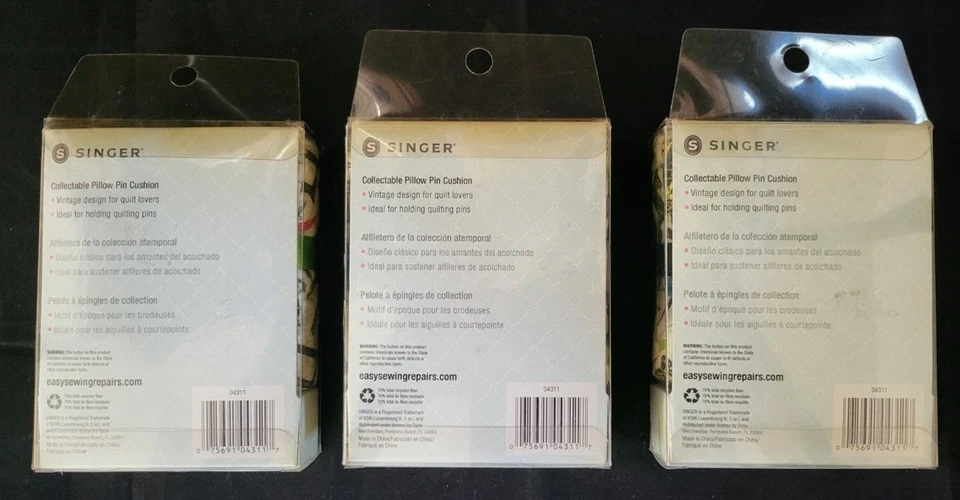 Singer QuiltPro Collectable Pin Cushion 3 Pack - Image 2 of 2