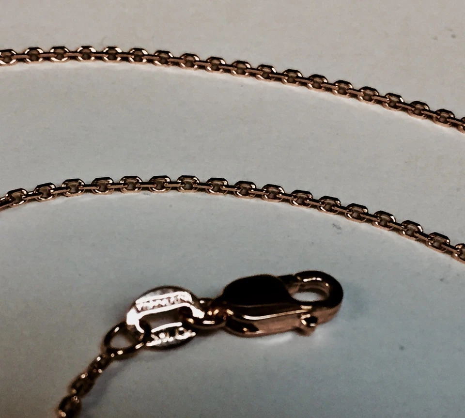 Cadena/Collar Colgante Eslabón Cable Sólido Ovalado Oro Rosa 14k 16" 1,5 mm 2,3 Gr