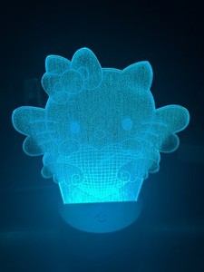 Creative 3D Visualization Visual Dimmer Remote Lamp Hello Kitty changing colors