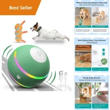 Interactive Dog Ball Toy - Rechargeable Pet Toy with Motion Sensor, LED Lights,